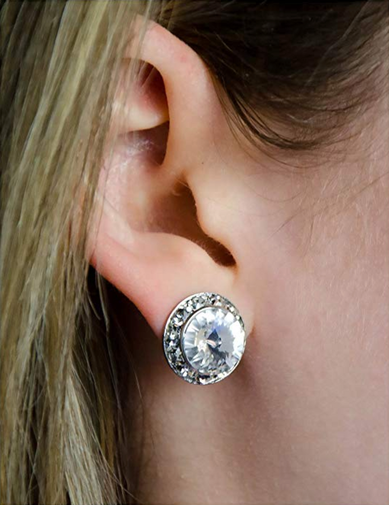 15mm Rhinestone Earrings Stardom Dance Costumes
