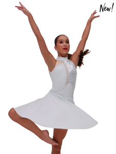white lyrical dance dress Ruffle 20% Spandex Custom Dance Costume Lyrical Contemporary