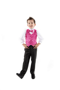Boys Hot Pink Sequin Vest - Stardom Dance Costumes
