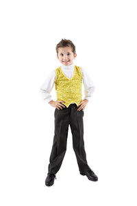 Boys Yellow Sequin Vest - Stardom Dance Costumes